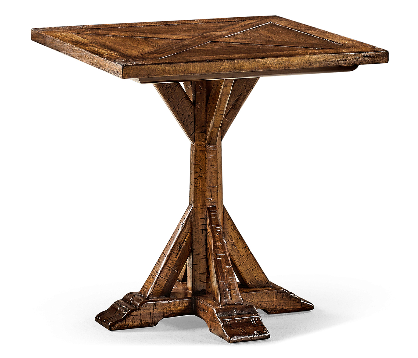 Country Walnut Square Side Table