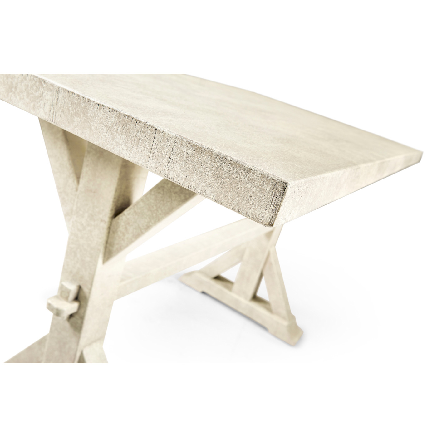 Solid Whitewash Driftwood Dining Table 54