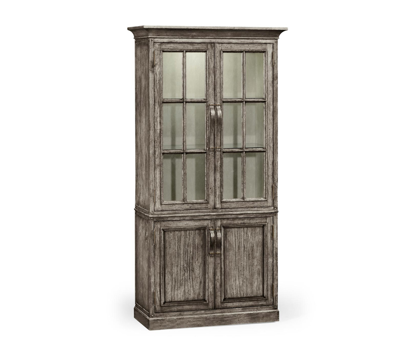 Plank Antique Dark Grey Tall Bookcase with Strap Handles