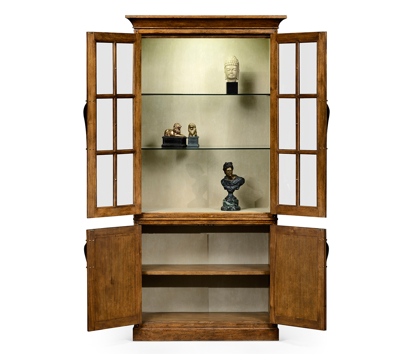 Plank Country Walnut Tall Bookcase with Strap Handles