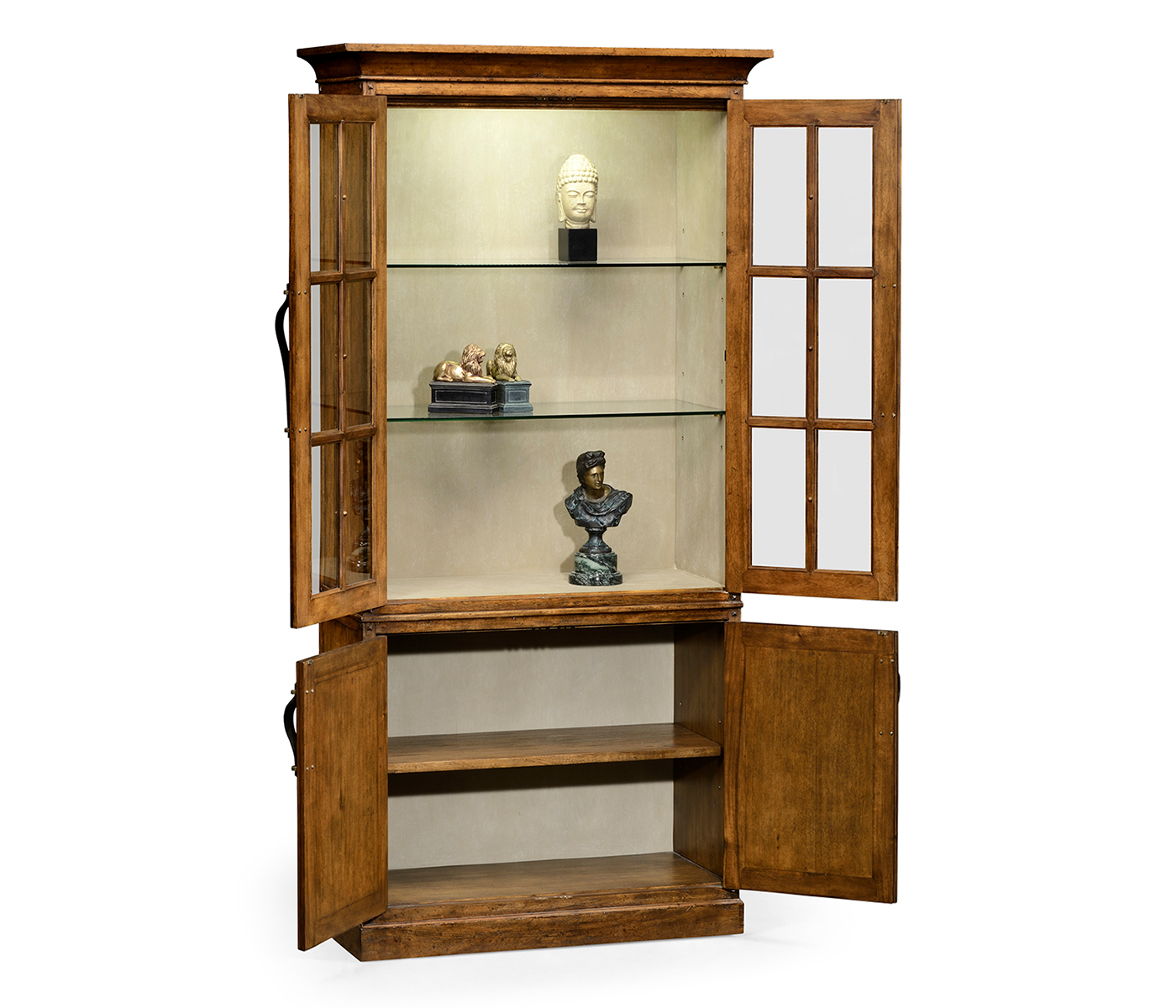 Plank Country Walnut Tall Bookcase with Strap Handles