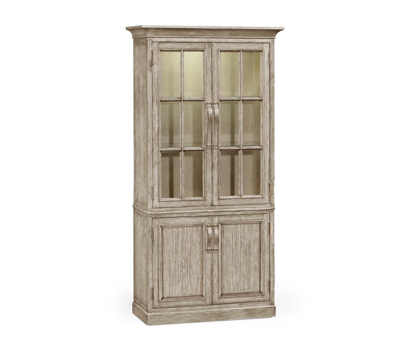 Plank Rustic Grey Tall Bookcase with Strap Handles