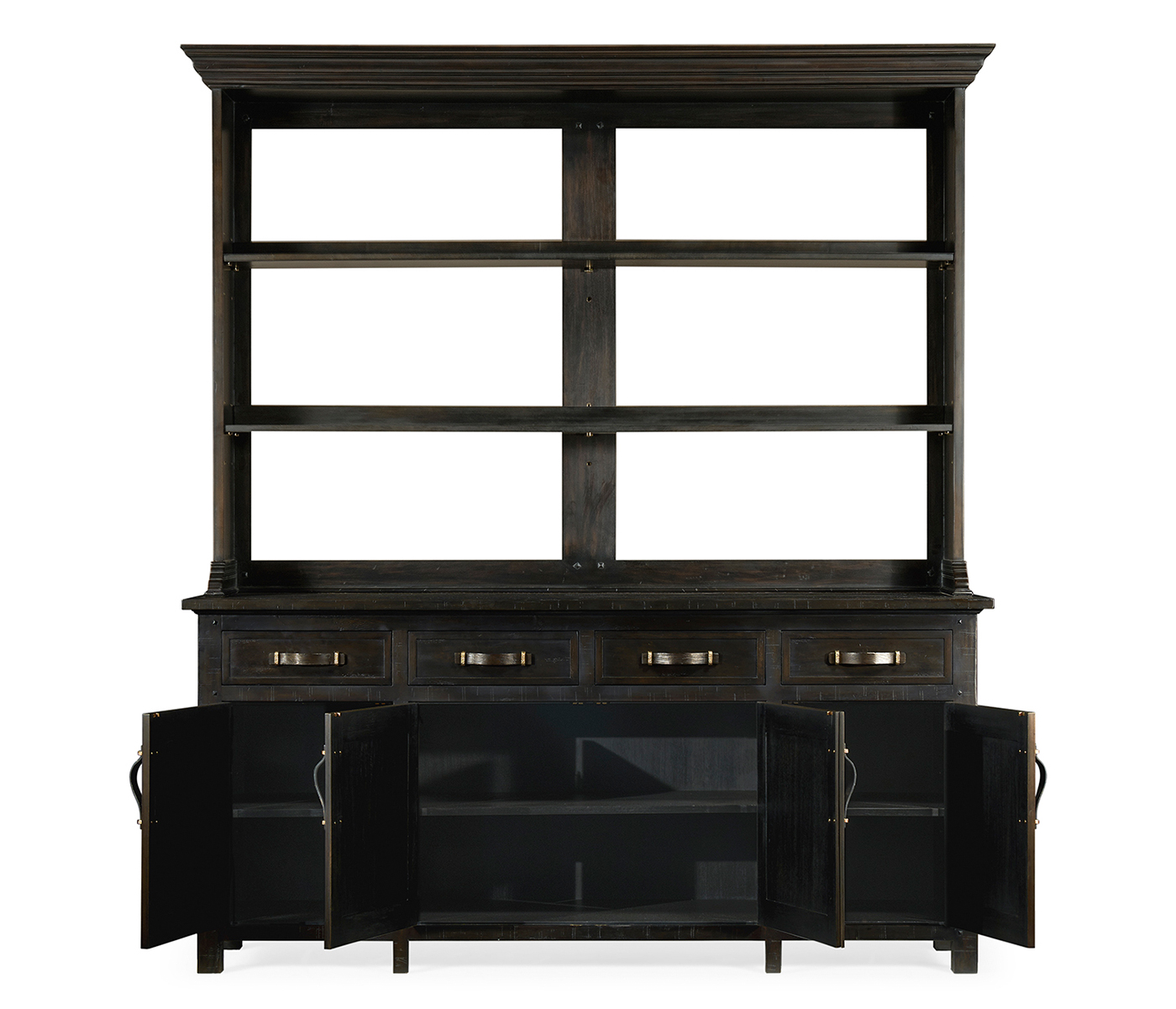 Dark Ale Parquet Welsh Dresser with Strap Handles