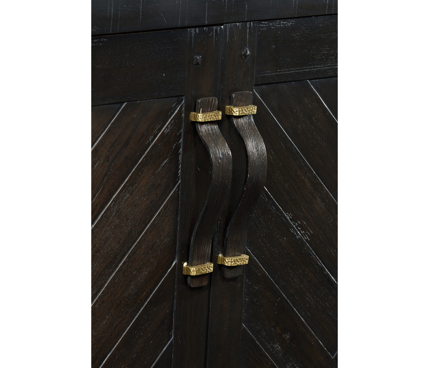 Dark Ale Parquet Welsh Dresser with Strap Handles