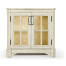 Whitewash Driftwood Low Bookcase with Strap Handles