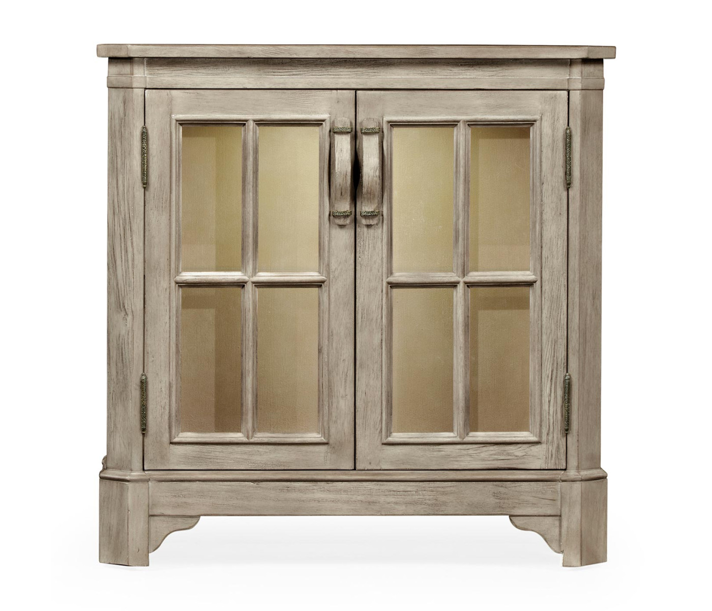 Rustic Grey Low Bookcase with Strap Handles