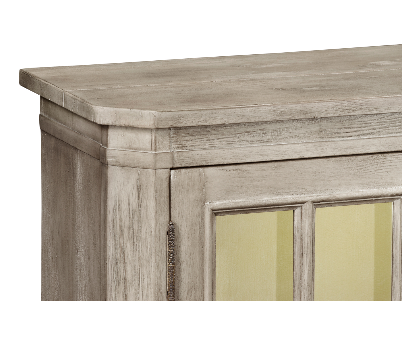 Rustic Grey Low Bookcase with Strap Handles