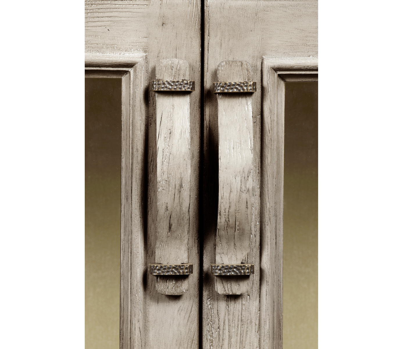 Rustic Grey Low Bookcase with Strap Handles