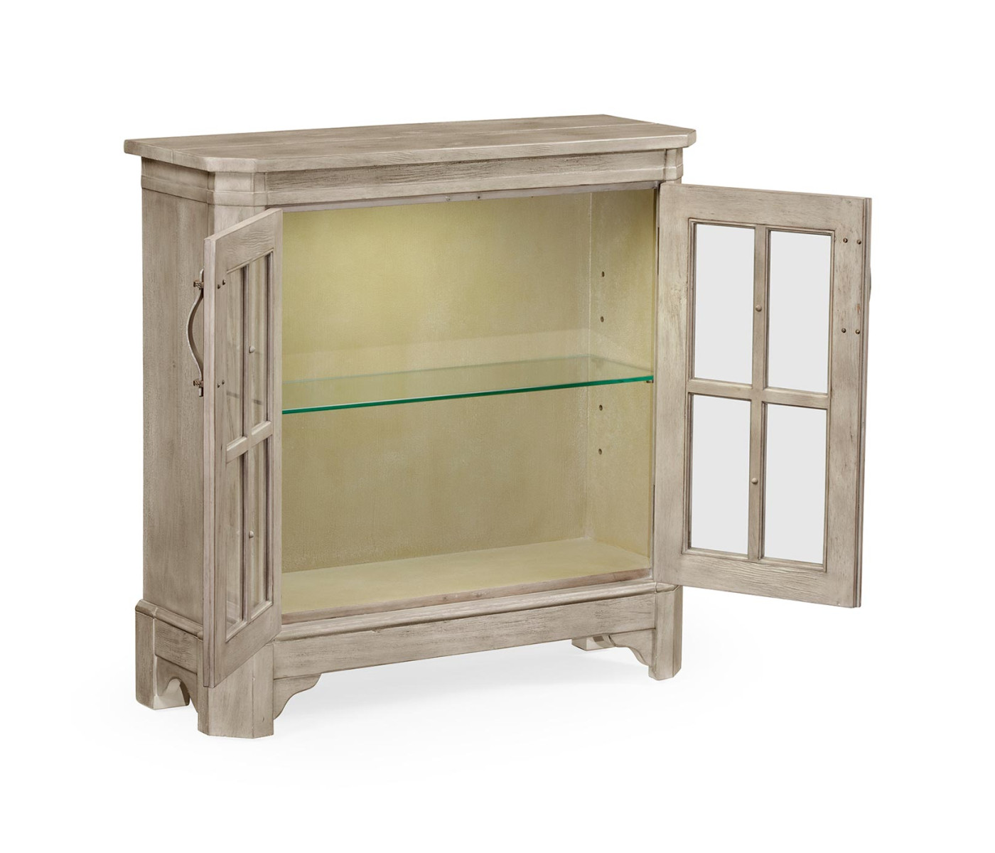 Rustic Grey Low Bookcase with Strap Handles