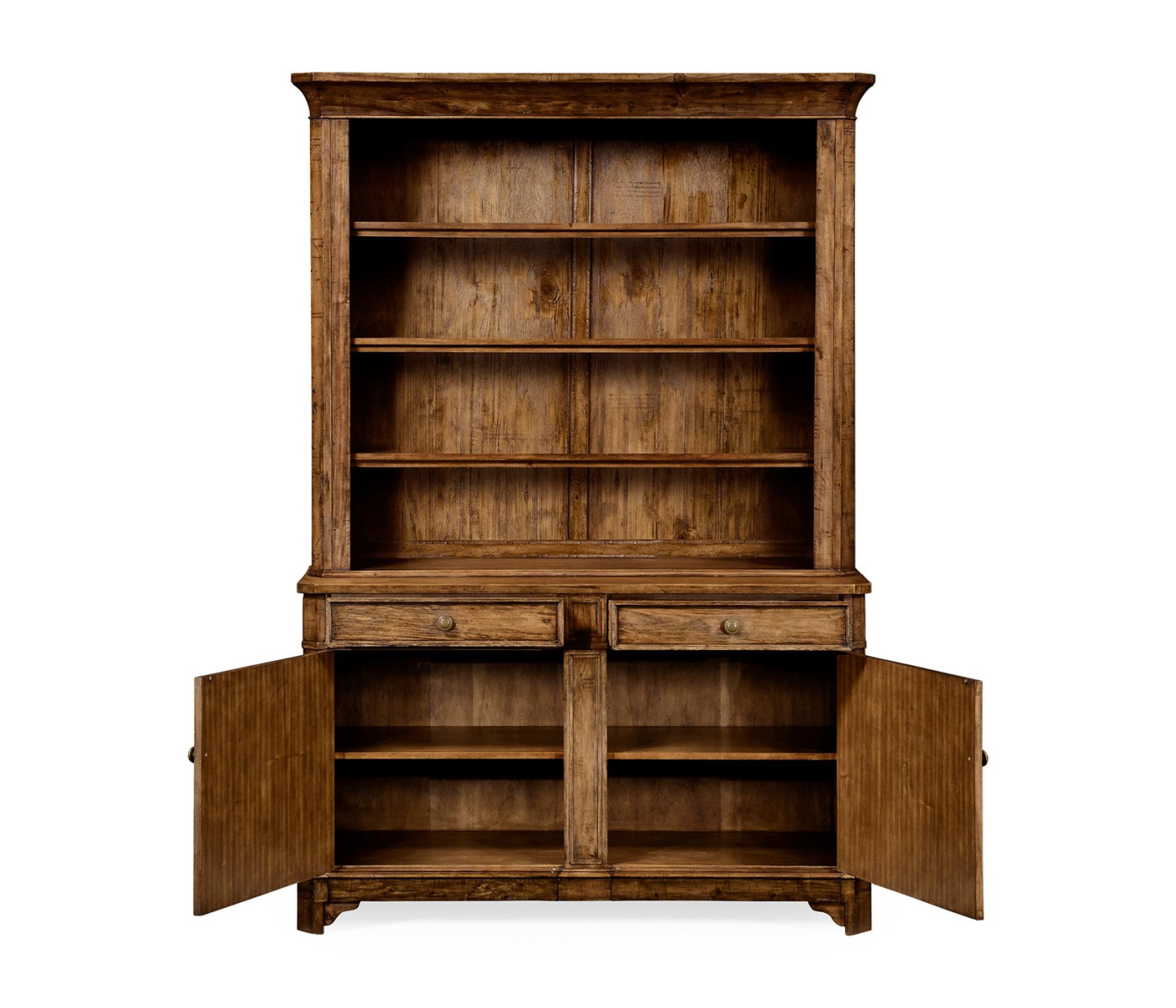 Country Walnut Style China Cabinet