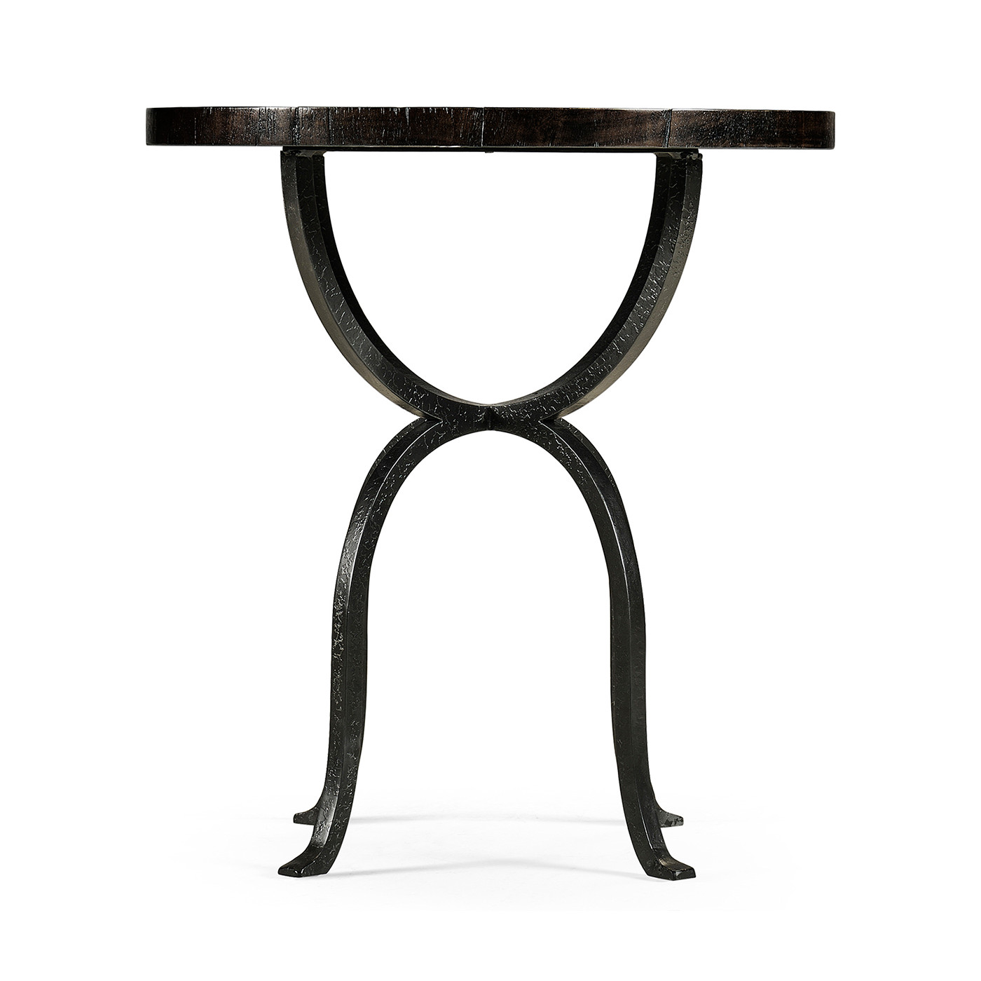 Round Dark Ale & Iron Side Table