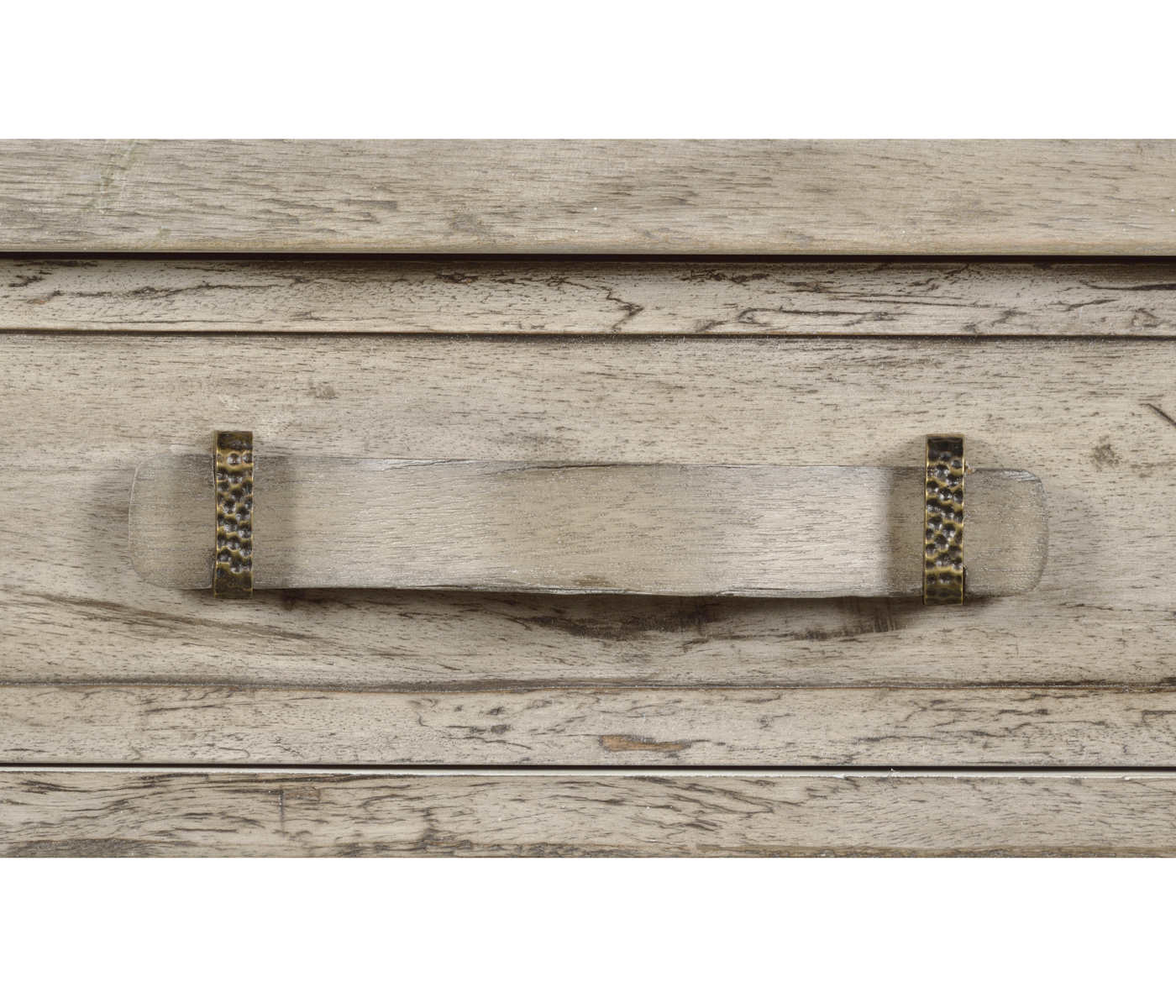 Rustic Grey Plank Buffet with Strap Handles
