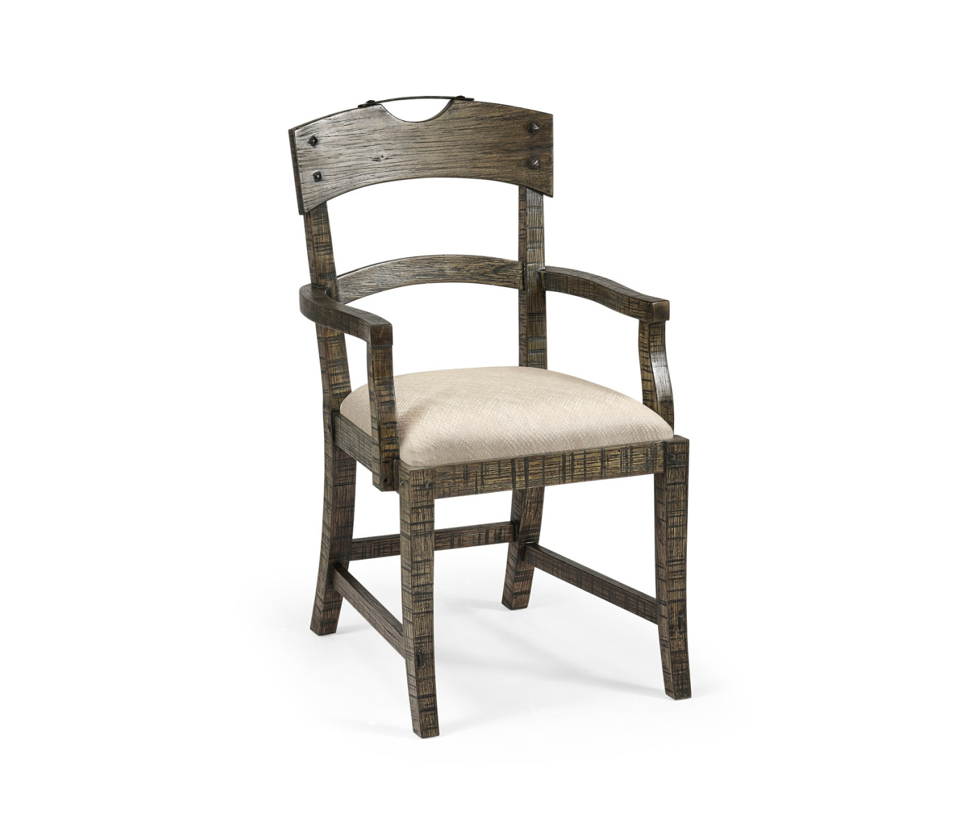 Casual Planked Dining Arm Chair