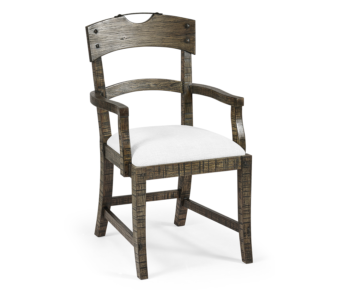 Casual Planked Dining Arm Chair