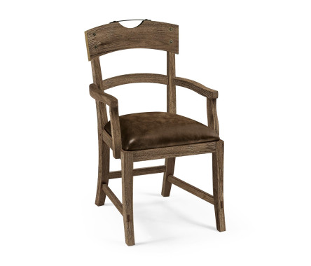 Stone Ridge Leather Dining Arm Chair Dark