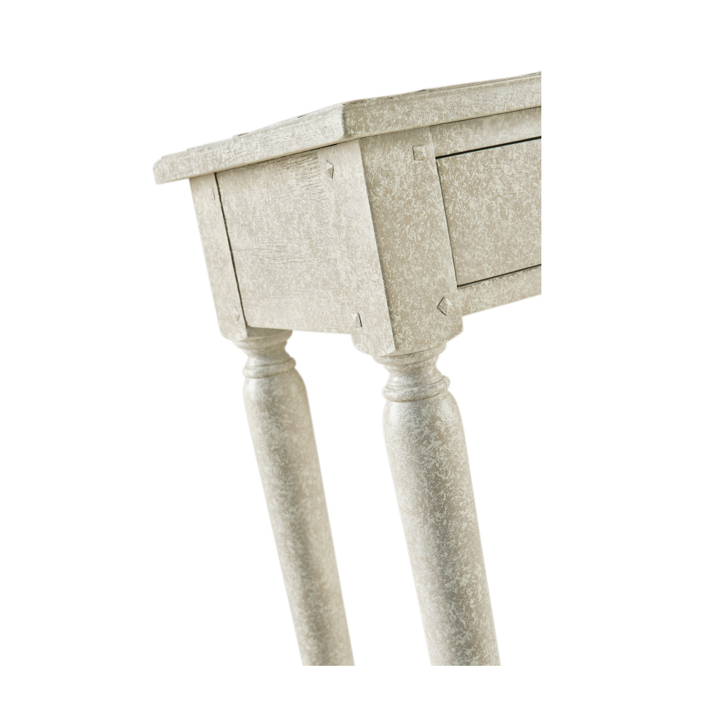 Whitewash Driftwood Parquet Console Table