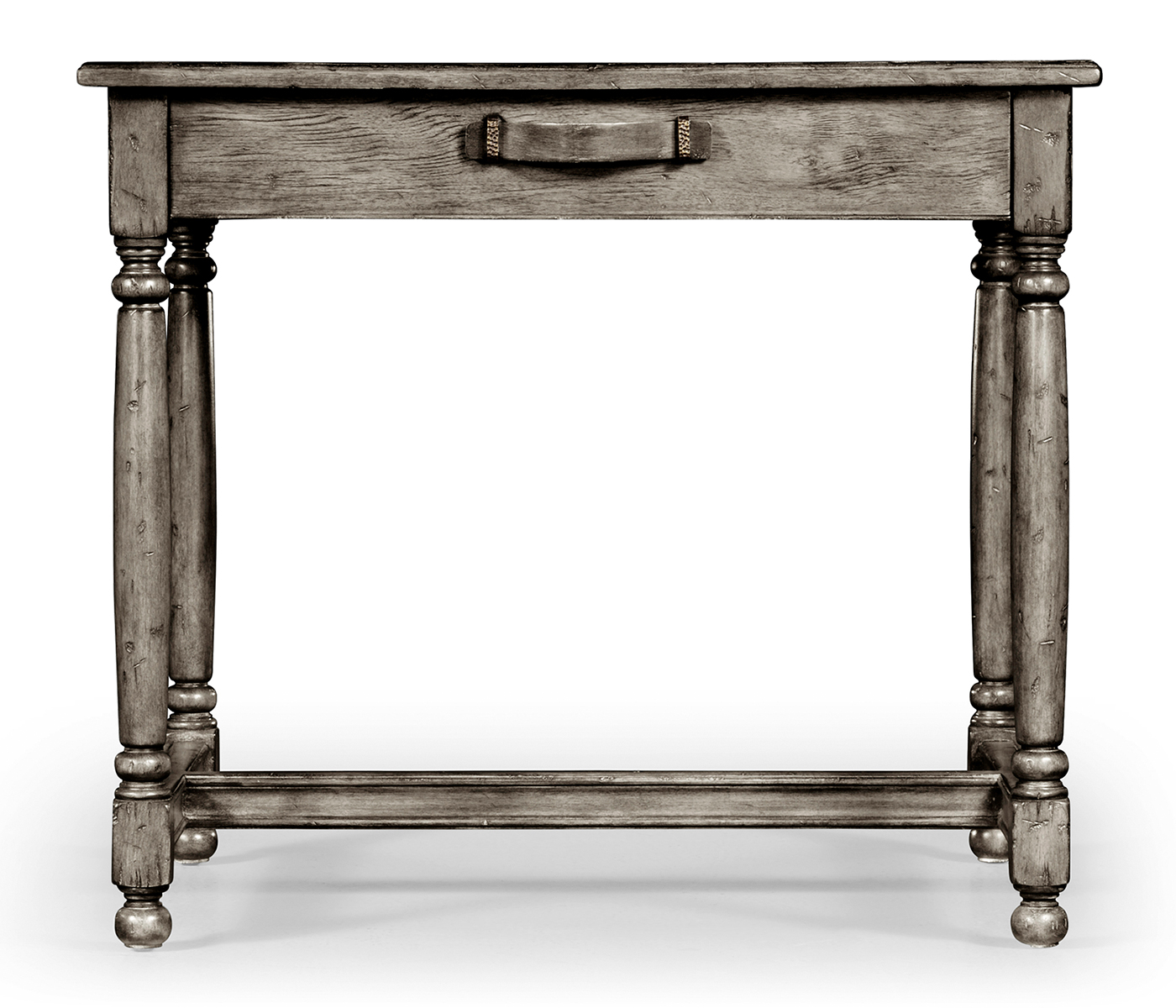 Antique Dark Grey Rectangular Side Table with Contrast Inlay