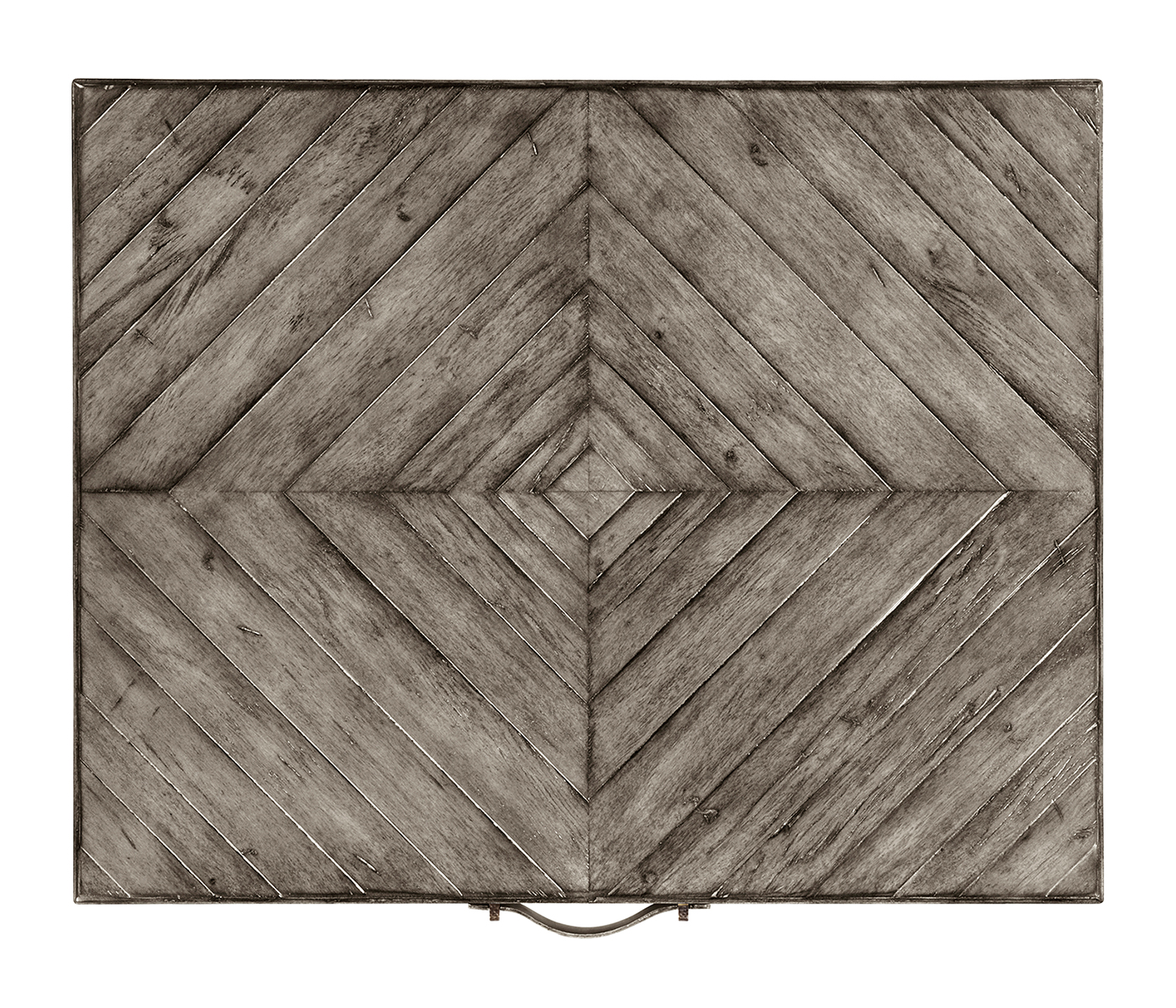 Antique Dark Grey Rectangular Side Table with Contrast Inlay