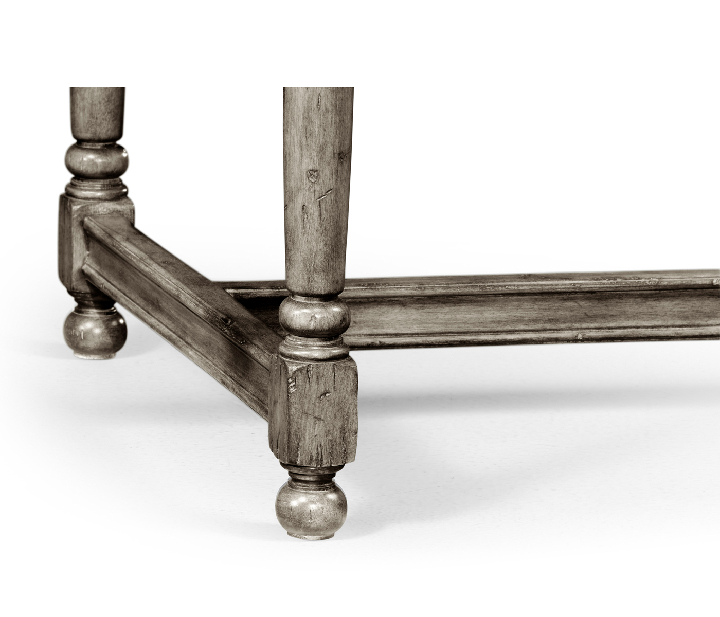 Antique Dark Grey Rectangular Side Table with Contrast Inlay