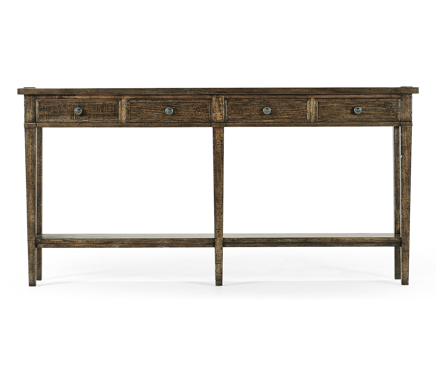 Dark Driftwood Four Drawer Console