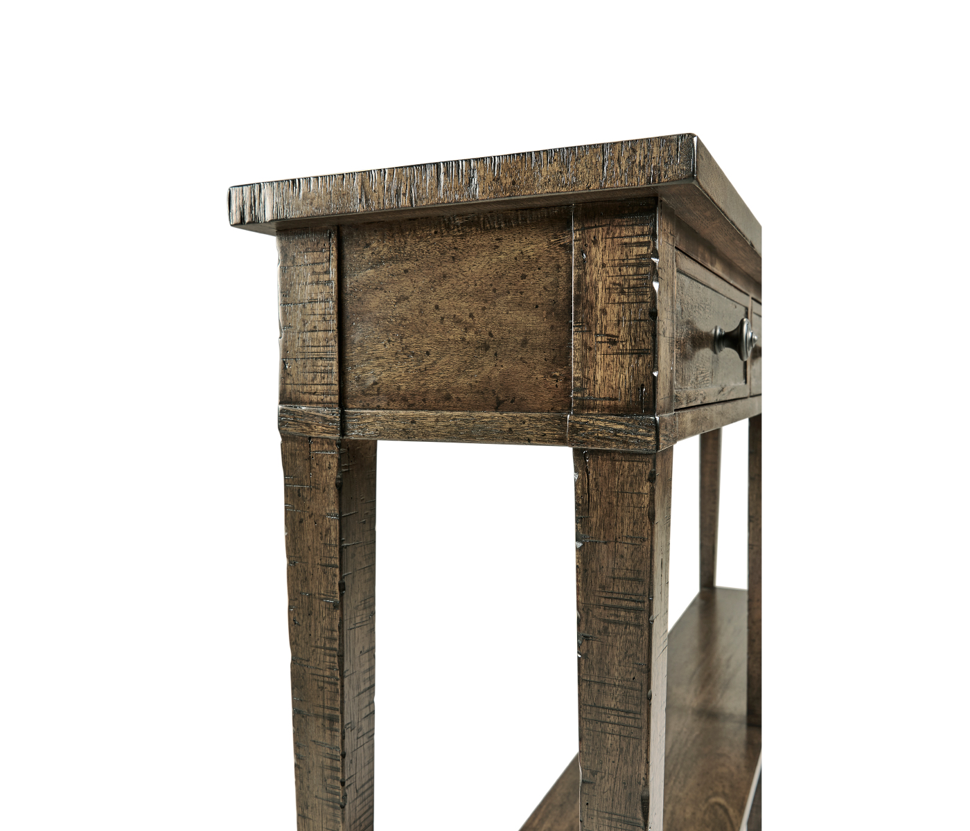 Dark Driftwood Four Drawer Console