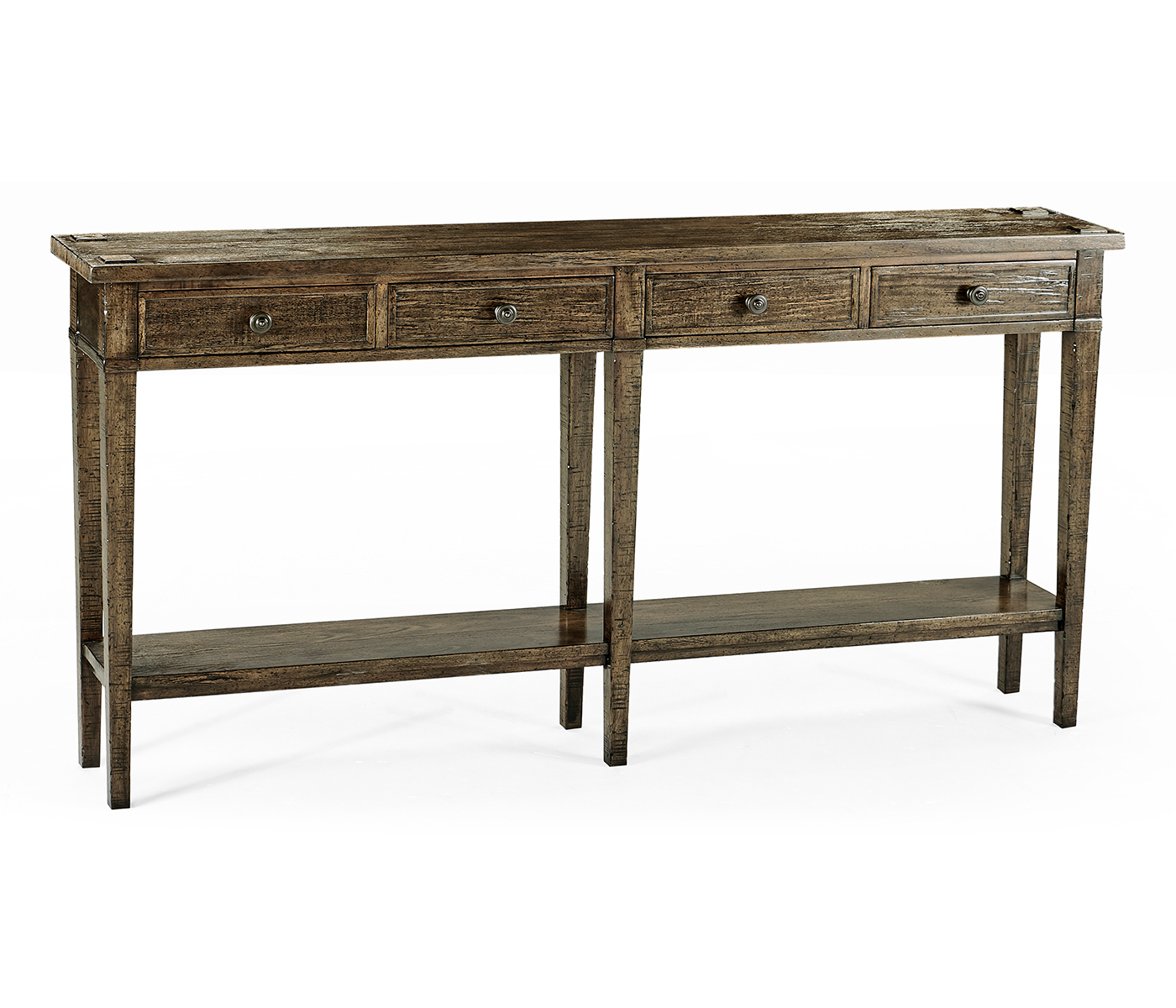 Dark Driftwood Four Drawer Console
