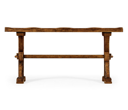 Casual Narrow Country Walnut Topped Bench