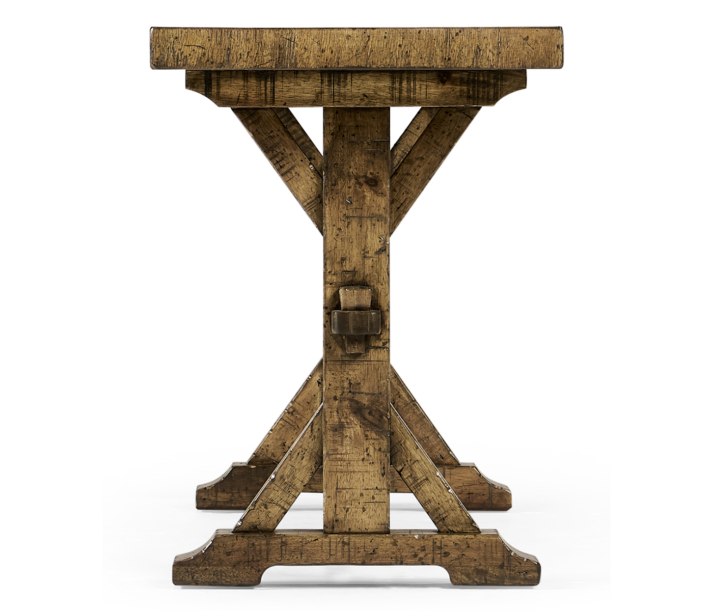 Casual Narrow Medium Driftwood Topped Bench