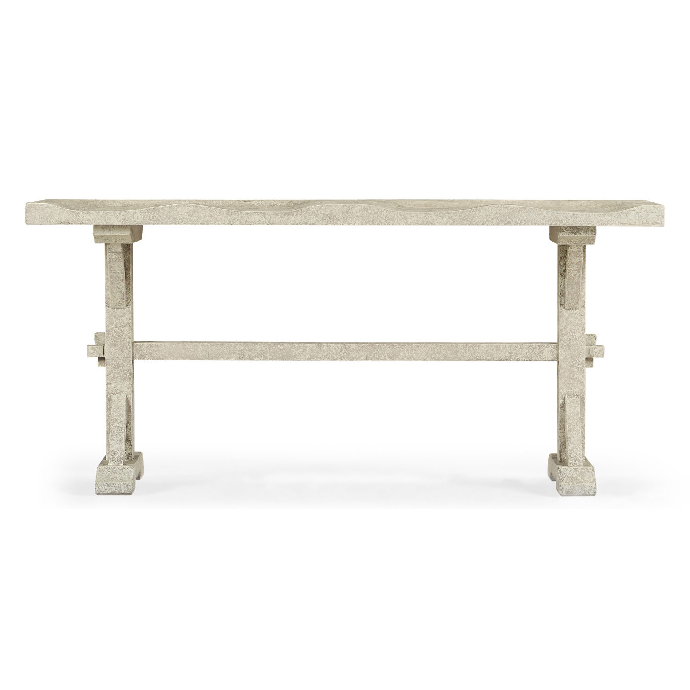 Casual Narrow Whitewash Driftwood Topped Bench