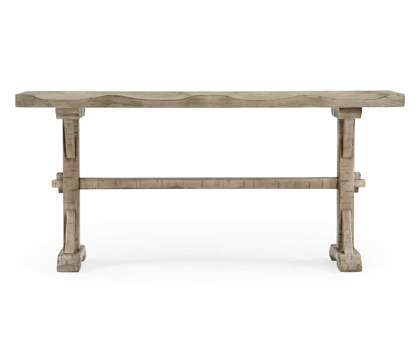 Casual Narrow Rustic Grey Topped Bench