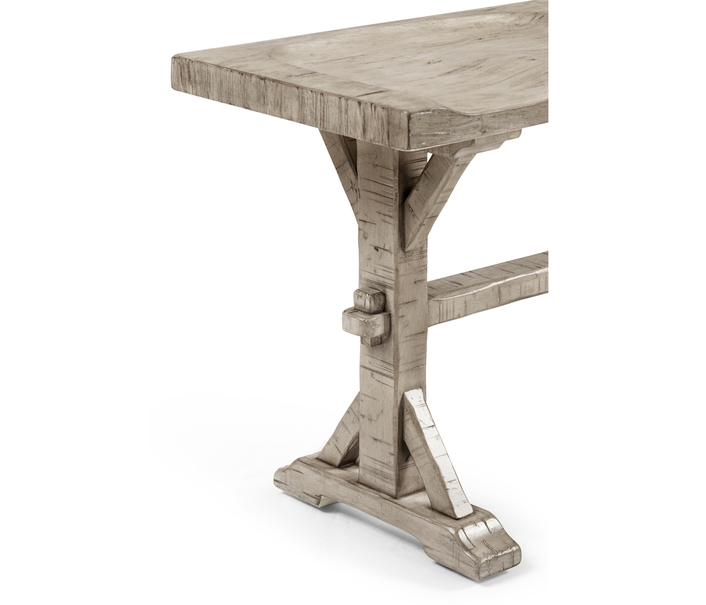 Casual Narrow Rustic Grey Topped Bench