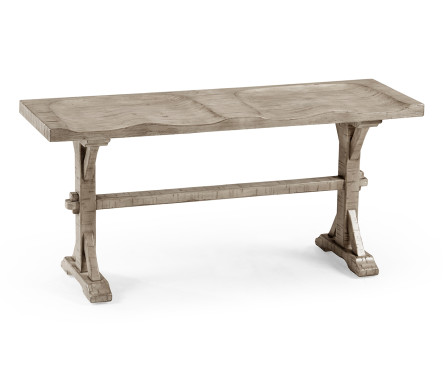 Casual Narrow Rustic Grey Topped Bench