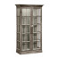 Plank Antique Dark Grey Fully Glazed Bookcase with Strap Handles