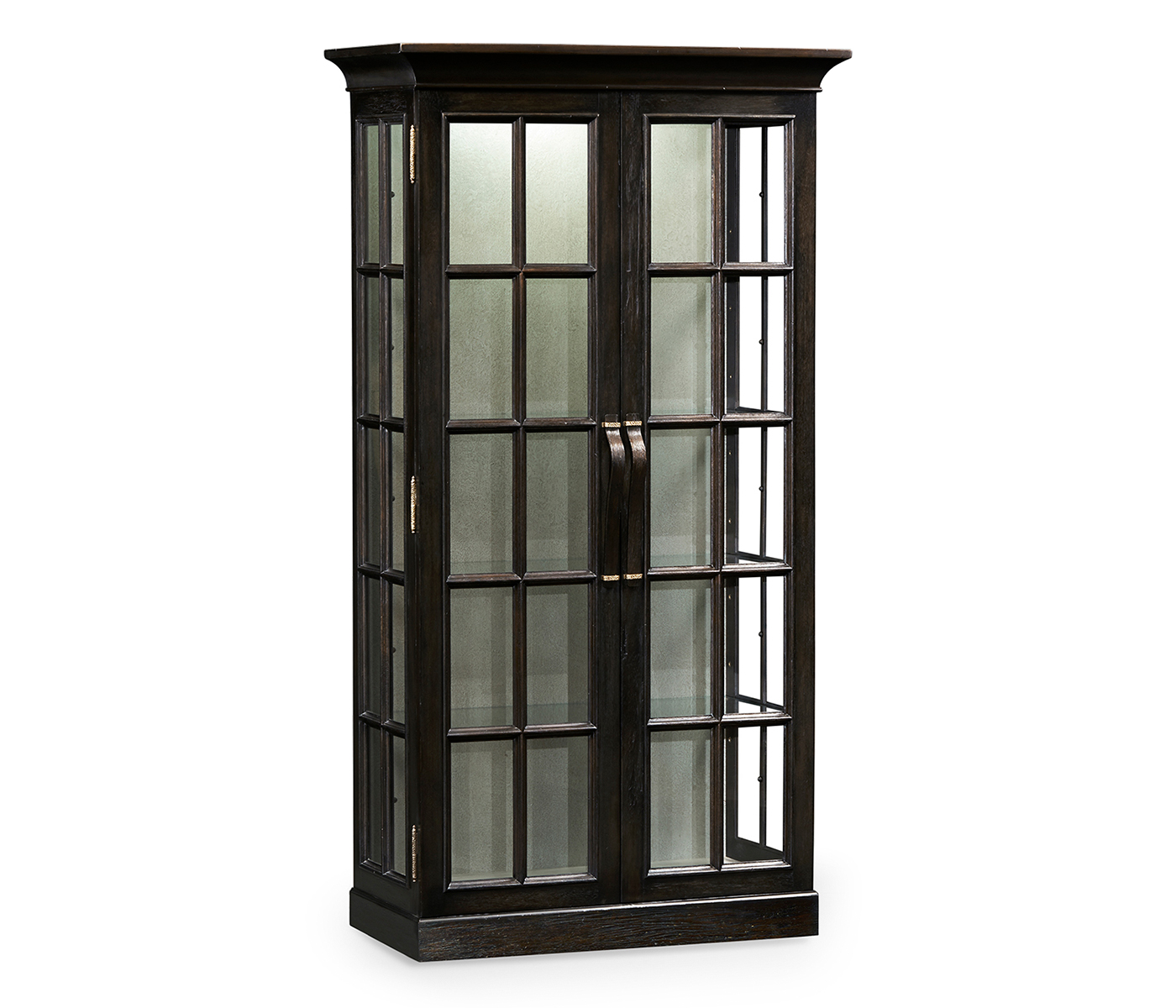 Plank Dark Ale Fully Glazed Bookcase with Strap Handles