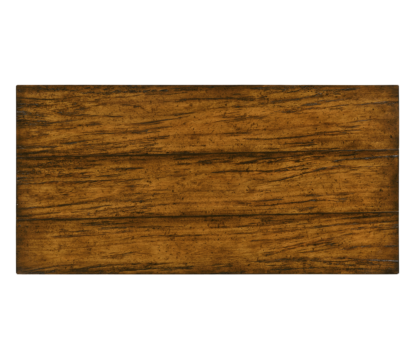 Plank country walnut cabinet or dresser base with strap handles
