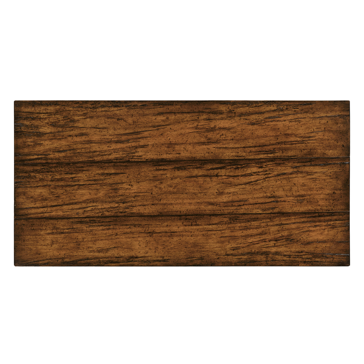 Plank country walnut cabinet or dresser base with strap handles