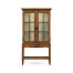 Country Walnut Glazed Display Cabinet with Strap Handles