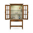 Country Walnut Glazed Display Cabinet with Strap Handles