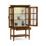Country Walnut Glazed Display Cabinet with Strap Handles
