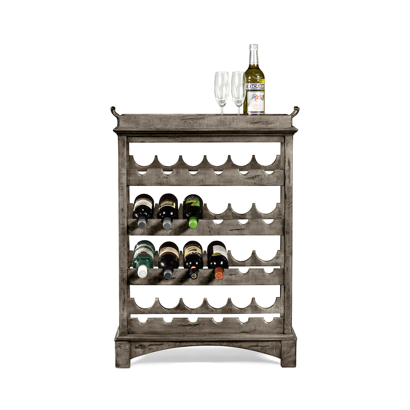 Four-Tier Wine Shelf in Antique Dark Grey