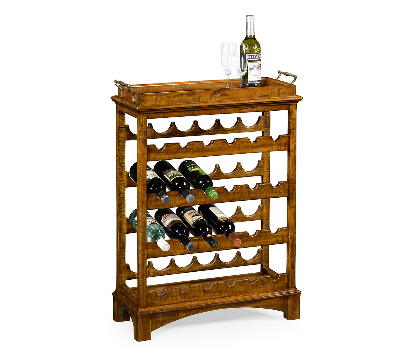 Four-Tier Wine Shelf in Country Walnut