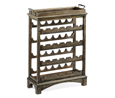 Dark Driftwood Four-Tier Wine Shelf