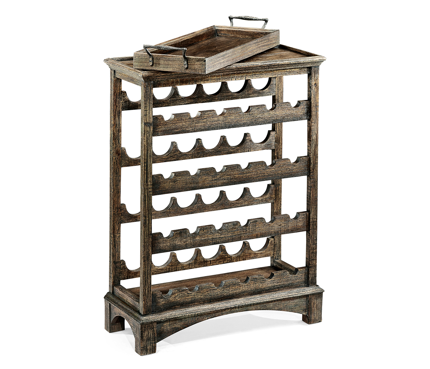 Dark Driftwood Four-Tier Wine Shelf