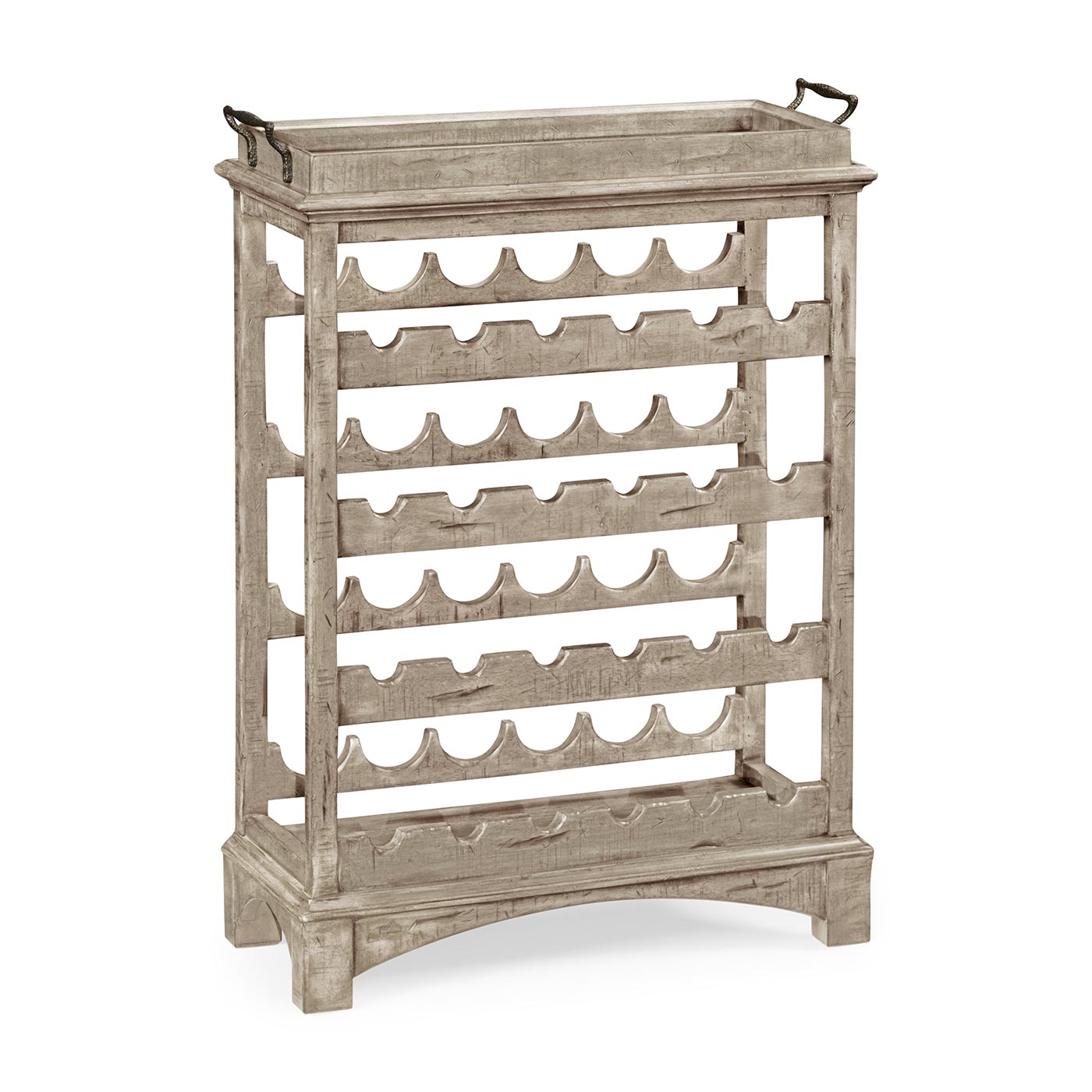 Four-Tier Wine Shelf in Rustic Grey