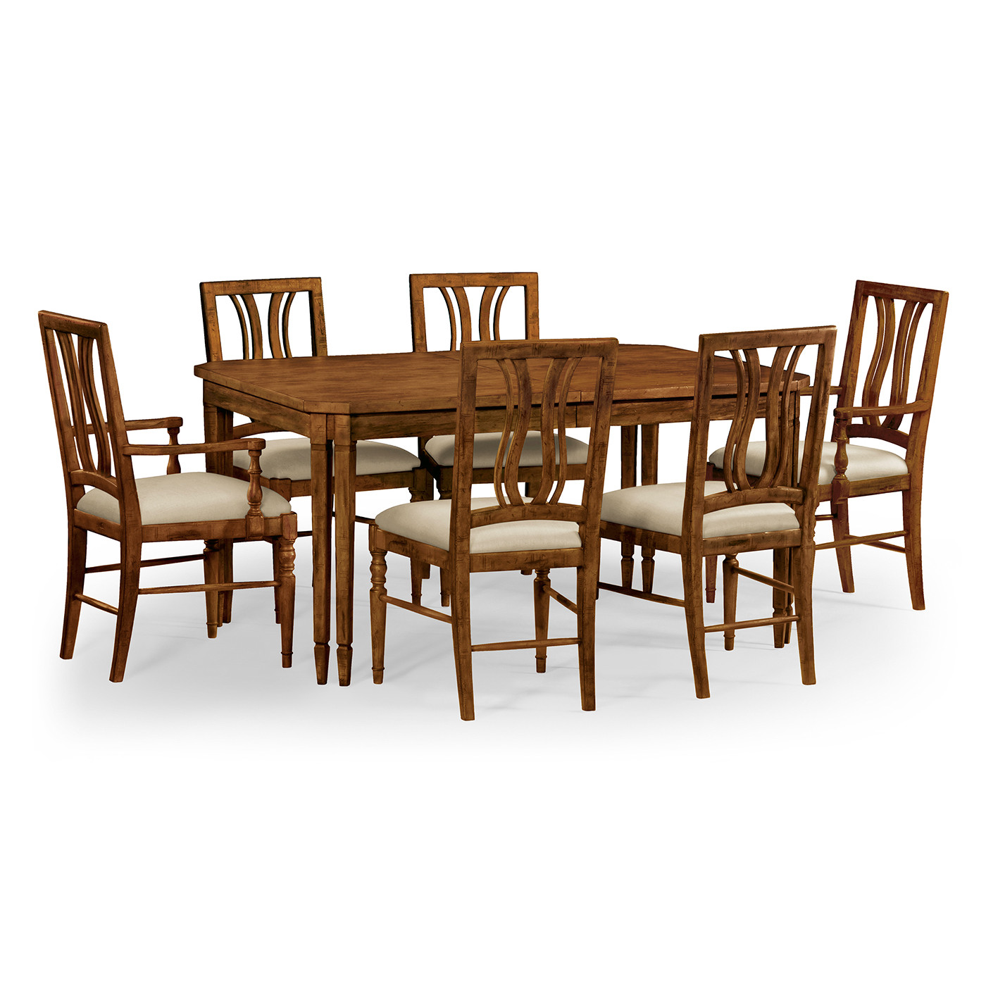 Casual Rectangular Dining Table in Country Walnut 60