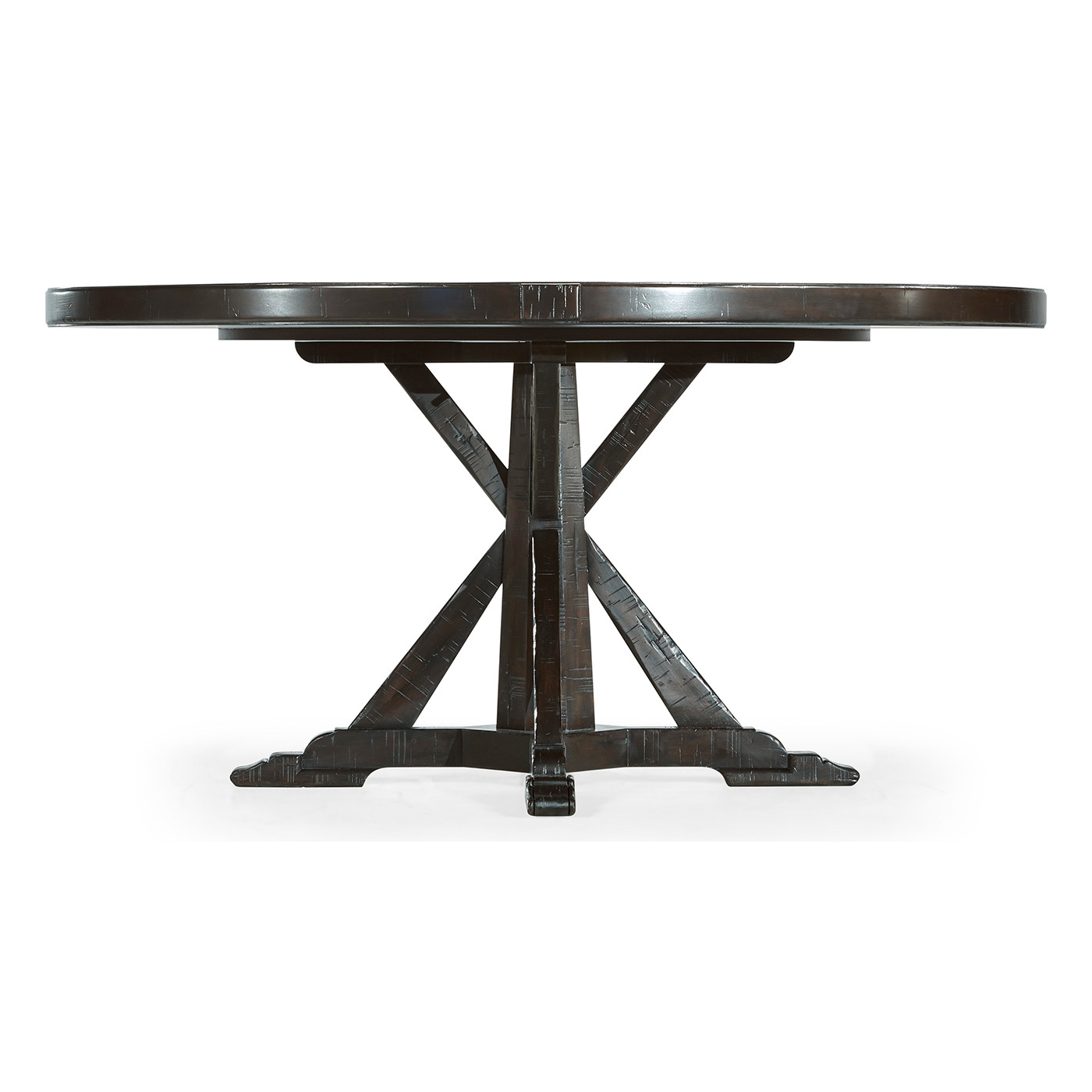 Dark Ale Round Dining Table with Inbuilt Lazy Susan 60