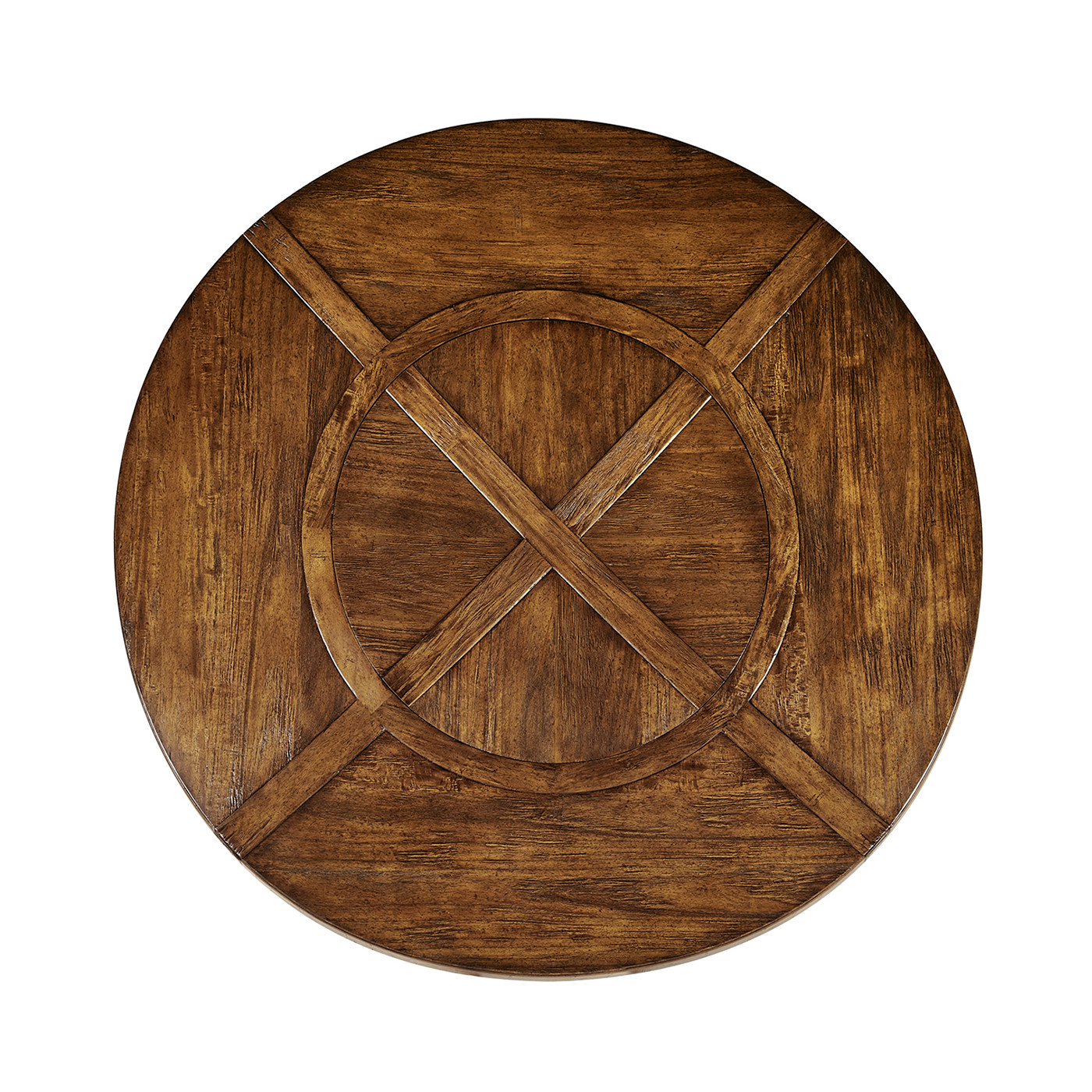 Country Walnut Round Dining Table with Inbuilt Lazy Susan 72