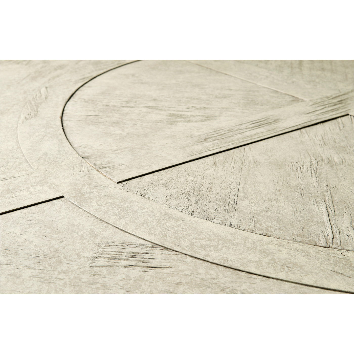 Whitewash Driftwood Round Dining Table with Inbuilt Lazy Susan 72