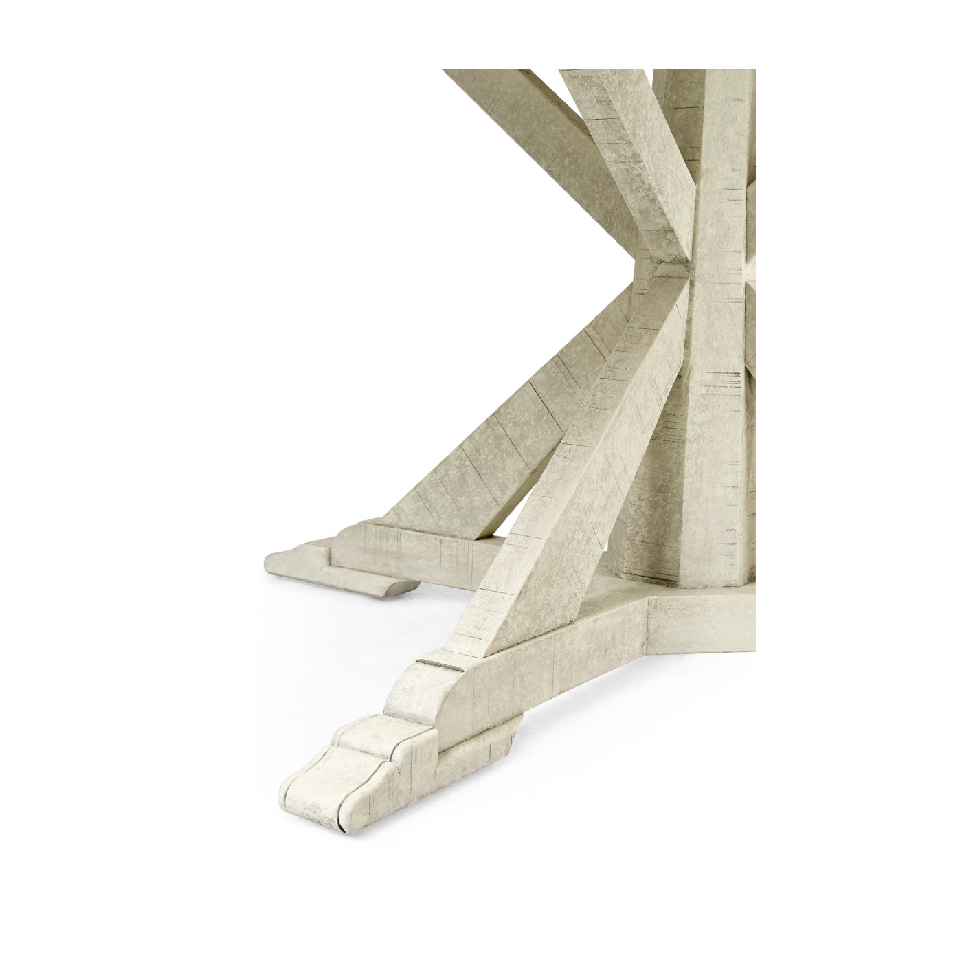 Whitewash Driftwood Round Dining Table with Inbuilt Lazy Susan 72