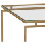 Gilded Iron Rectangular Coffee Table with Clear Glass Top